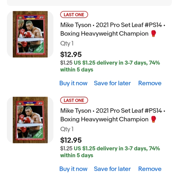 🥊🏆Mike Tyson "Leaf Pro-Set Champion" Card🏆🥊 - Picture 3 of 3